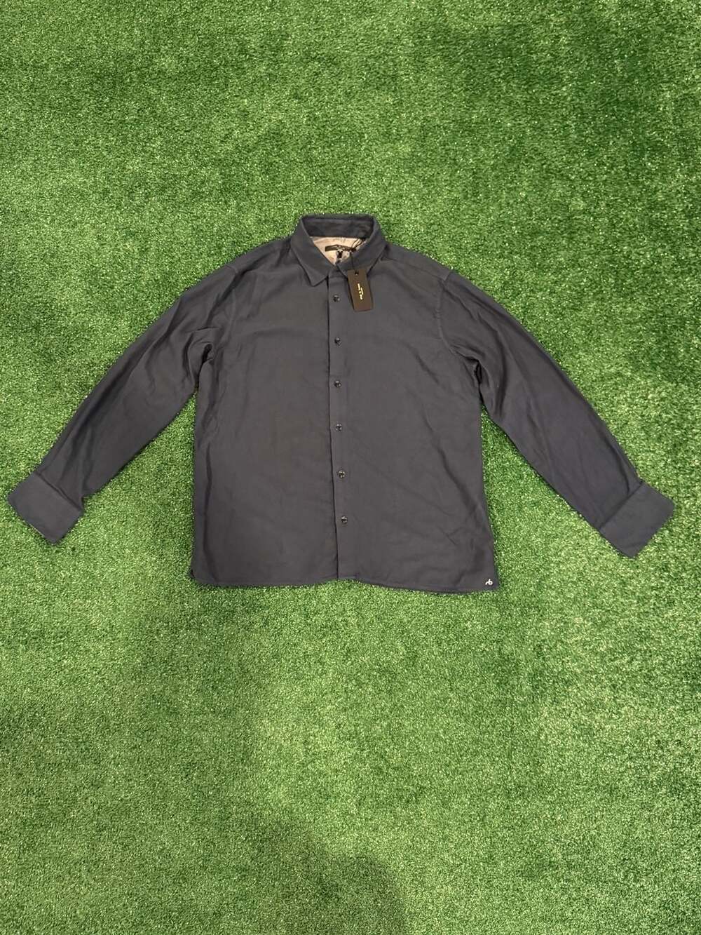 rag & bone Dark Gray Casual Button-Down Shirt